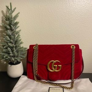 Gucci Red Medium Mormont Shoulder Bag